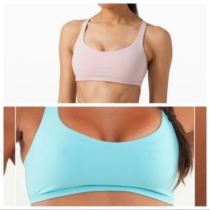 {LULULEMON} 2 Free To Be Bra Size 4 Pink Blue